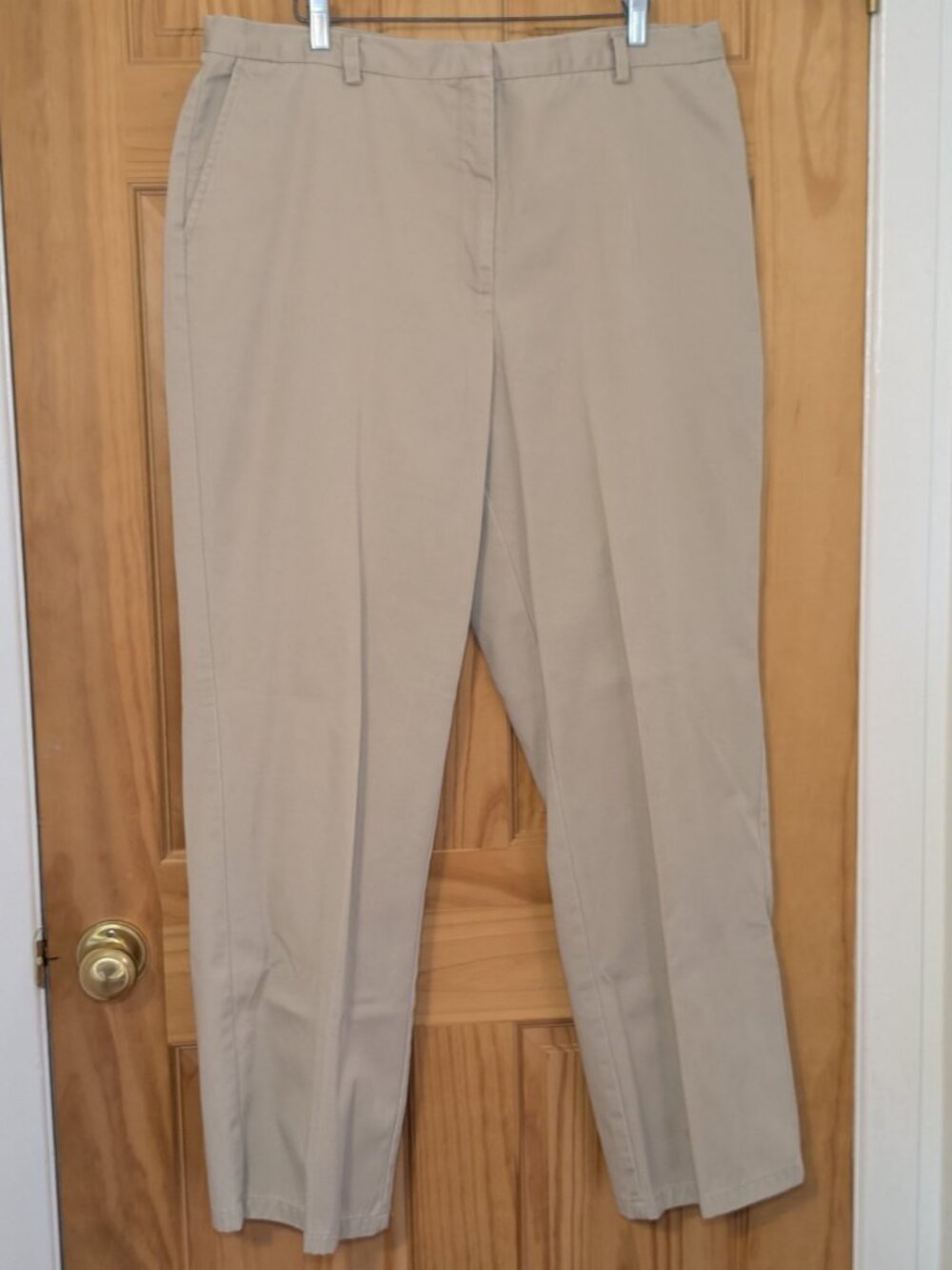 Eddie Bauer Womens Khaki Beige Pants Size 18 Cotton